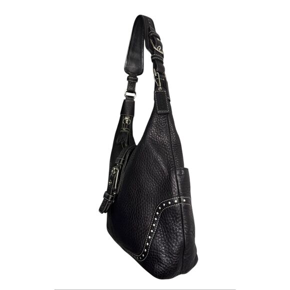 NEW Vintage Coach Hampton Soho 5054 Shoulder Bag Black Pebbled Leather - Picture 2 of 9